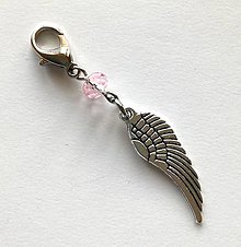 Kľúčenky - Prívesok s krídlom (ružová svetlá) - 10484550_