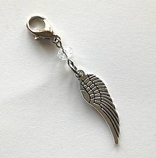 Kľúčenky - Prívesok s krídlom (biela) - 10484552_