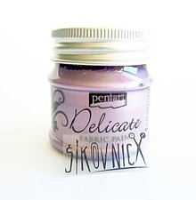 Farby-laky - Metalická farba na textil, 50 ml (DELICATE, fialovostrieborná) - 10486696_