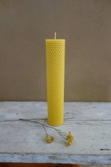 Sviečky - sviečka z včelieho vosku- polohrubá veľká - 10489311_