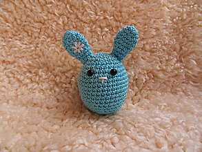Dekorácie - Veľkonočný zajačik - vajíčko :-) (Modrá) - 10486984_
