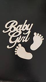 Materiál ručne robený - Nápis Babyboy alebo Babygirl + silueta nožičiek - 10487760_