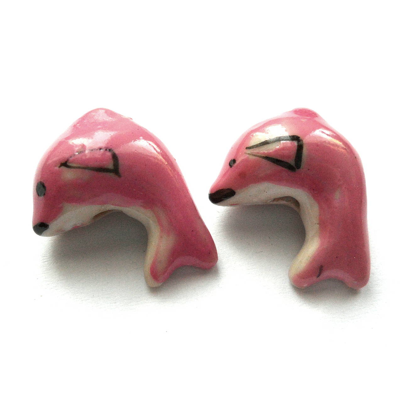 Porcelánový delfín 14x20mm-1ks (ružová)