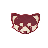 Brošne - Panda červená ivory/purple red - 10492927_