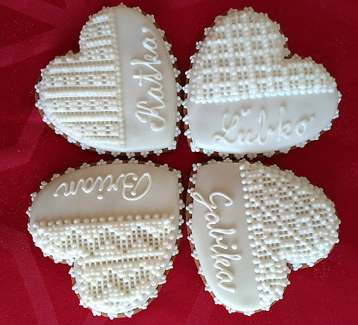 Dekorácie - Svadobný perník - srdce s menom "VEĽKÉ" - 10493174_