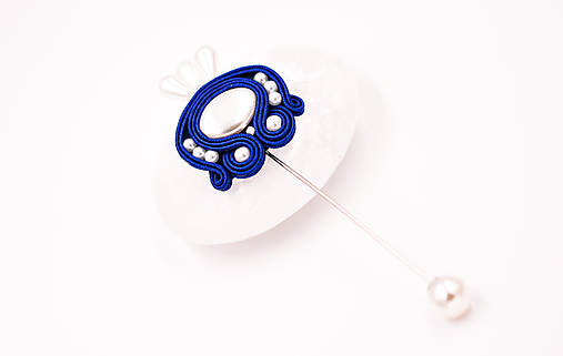 Brošne - Elegantná soutache brošňa III. -výpredaj - 10490570_