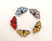 Brošne - Motýlia brošňa (Žltá) - 10494584_