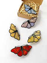 Brošne - Motýlia brošňa (Žltá) - 10494585_