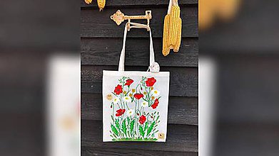 Nákupné tašky - ♥ Plátená, ručne maľovaná taška ♥ (S1) - 10494721_
