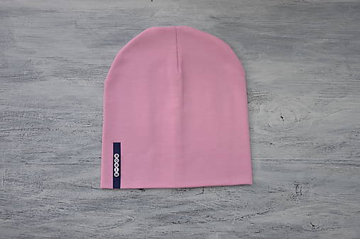 Detské súpravy - Set čiapka s menom + nákrčník Elastic- 21 odtieňov (tmavomodrý  štítok) - 10495273_