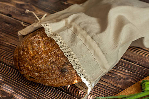  - Vrecko na chlieb z ručne tkaného plátna (40x30) - 10493867_