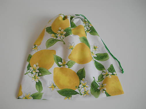 Úžitkový textil - EKO Vrecúško so sieťkou - Citróny - 10501008_