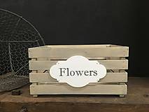 Nábytok - Bednička do záhrady “ šedá “ (Flowers) - 10500268_