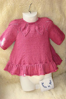 Detské oblečenie - Pletené detské šaty staroružové - 10502102_