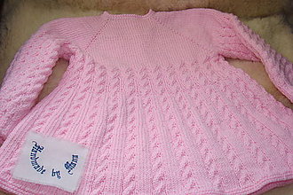 Detské oblečenie - Pletené detské šaty ružové - 10502147_