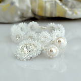 Sady šperkov - Biely perlový set s krištáľmi (Ag925) - 10501665_