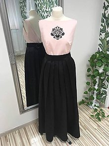 Šaty - Ružovo - čierne šaty s vyšívaným vzorom - 10501305_