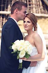 Náušnice - Romanca - Svadba (svadobné náušnice) soutache náušnice na svadbu pre nevestu (Ivory) - 10500262_