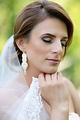 Náušnice - Romanca - Svadba (svadobné náušnice) soutache náušnice na svadbu pre nevestu (Ivory) - 10500263_