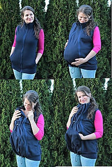 Oblečenie na dojčenie - Tehotenská, Dojčiaca a Nosiaca VESTA - TEPLÁKOVINA 100%Ba - 10504997_