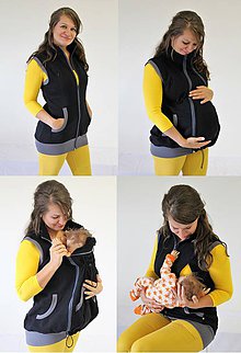 Oblečenie na dojčenie - Nosiaca, Dojčiaca a Tehotenská VESTA - TEPLÁKOVINA 100%Ba - 10505024_