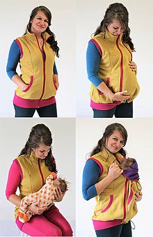 Oblečenie na dojčenie - Nosiaca, Dojčiaca a Tehotenská VESTA - SILNÁ POČESANÁ TEPLÁKOVINA 100%Ba - 10505067_