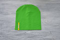 Detské čiapky - Čiapka Elastic zelená s menom - 10504051_