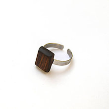 Prstene - Orechový skosený obdĺžniček - 10507267_
