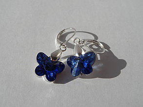 Náušnice - náušnice motýliky modréZĽAVA - 10511421_