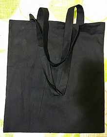 Textil - Taška 38 x 42 cm - dlhé rúčky - čierna - 10510401_