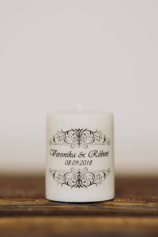 Menovka alebo darček pre svadobčanov - Sviečka - Vzor č.80