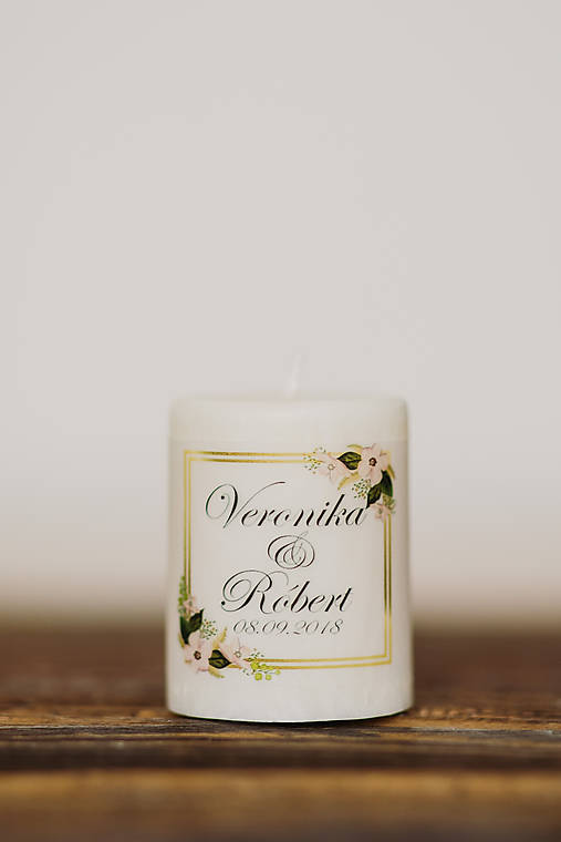 Menovka alebo darček pre svadobčanov - Sviečka - Vzor č.18