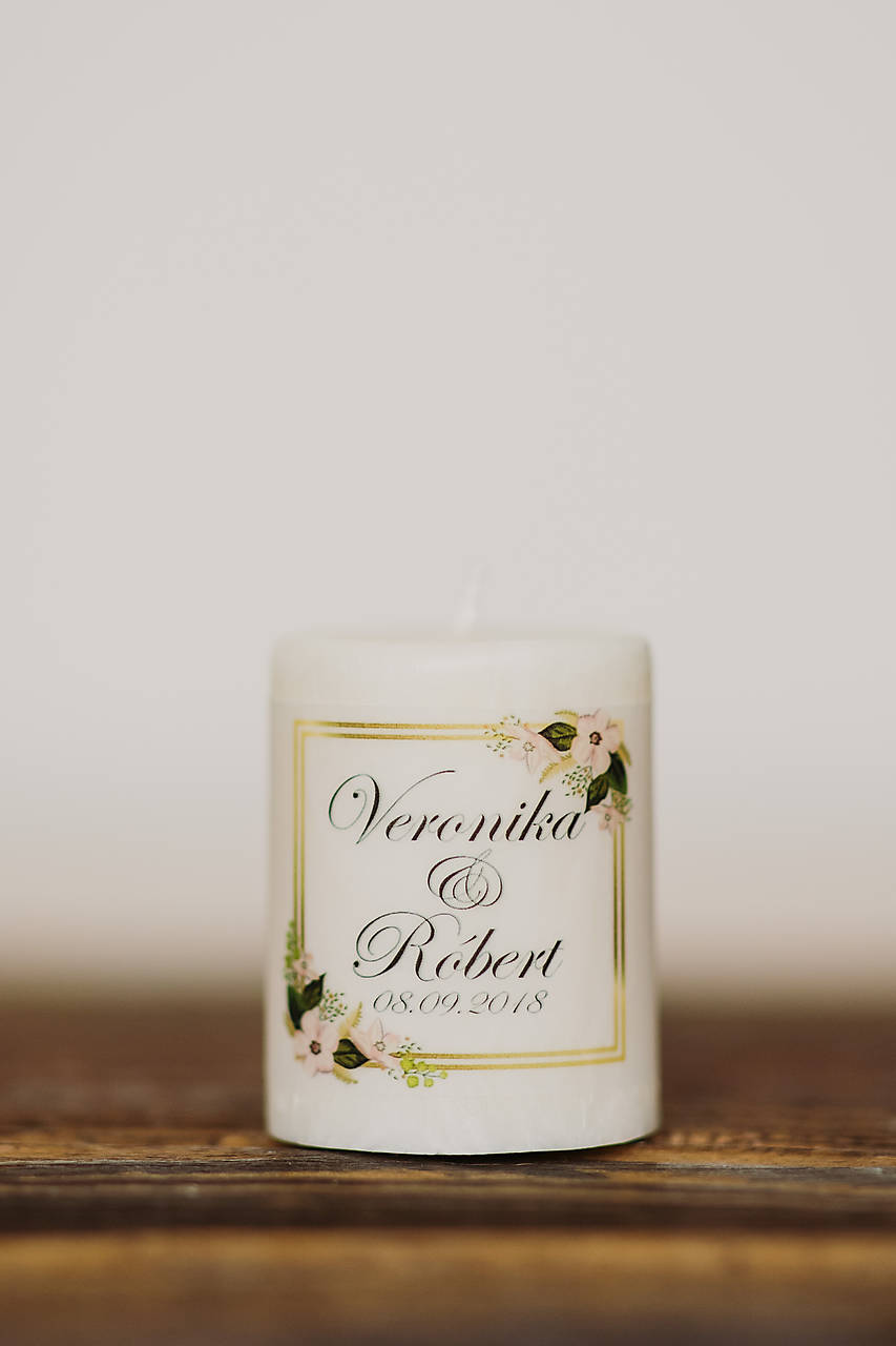 Menovka alebo darček pre svadobčanov - Sviečka - Vzor č.18