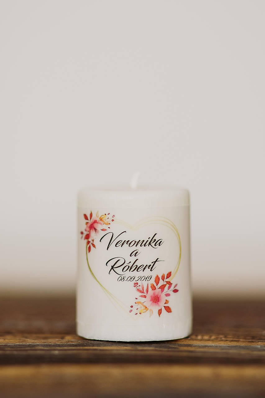 Menovka alebo darček pre svadobčanov - Sviečka - Vzor č.22