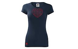 Topy, tričká, tielka - Vyšívané dámske tričko s folklórnym motívom srdca, krátky rukáv - 10509102_