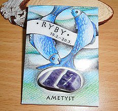 Magnetky - magnetka-znamenie RYBY-ametyst - 10515122_