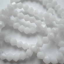 Korálky - CrystaLine Beads™/bicone 4mm-1ks (biela mliečna) - 10514879_