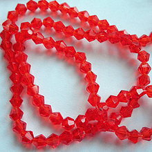 Korálky - CrystaLine Beads™/bicone 4mm-1ks (červená) - 10514887_