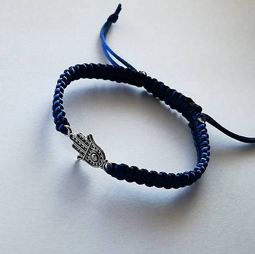 Náramky - S hamsa rukou (modrá tmavá) - 10512645_