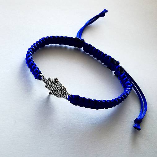 Náramky - S hamsa rukou (modrá) - 10512652_