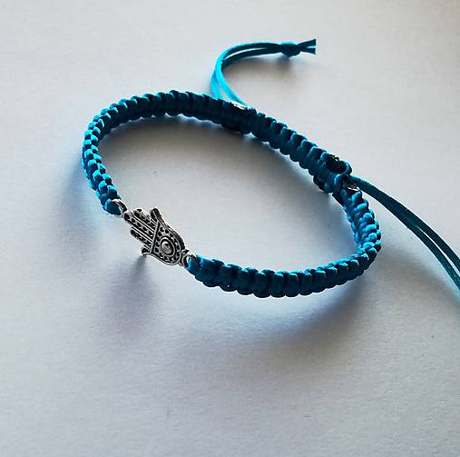 Náramky - S hamsa rukou (tyrkys) - 10512657_
