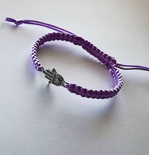 Náramky - S hamsa rukou (fialová svetlá) - 10512683_