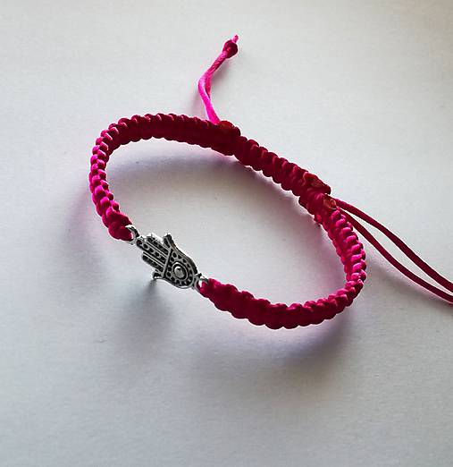 Náramky - S hamsa rukou (fuchsia) - 10512686_