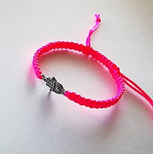 Náramky - S hamsa rukou (ružová neon) - 10512689_