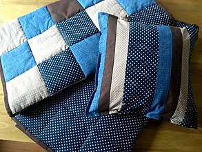 Úžitkový textil - Prehozy Modrá/Hnedá - 10512713_