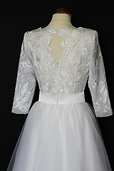 Šaty - Svadobné šaty s elastickým živôtikom a veľkou tylovou sukňou - 10515002_