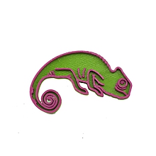 Brošne - Chameleón green/purple - 10515342_