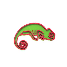 Brošne - Chameleón green/ruby red - 10515343_