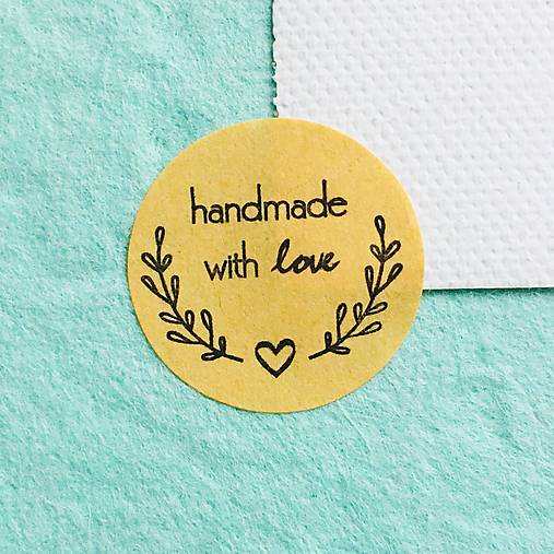 papierové nálepky "Handmade"