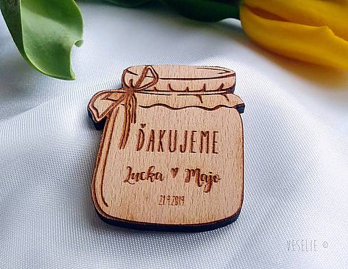 Darčeky pre svadobčanov - Svadobná magnetka alebo menovka . Zavarené šťastie - 10524428_